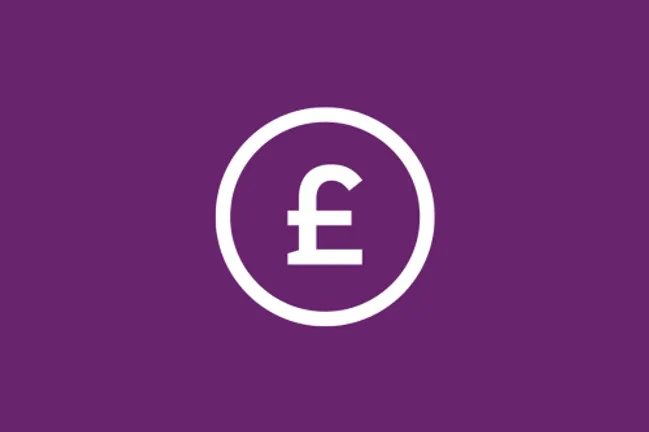 Pound sign on a coin icon